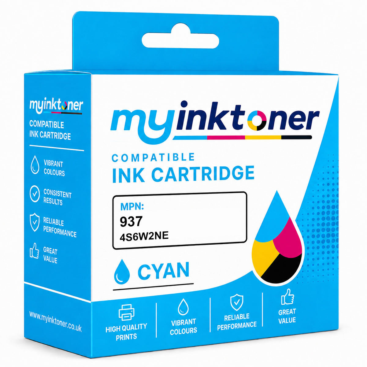 Compatible HP 937 Cyan Ink Cartridge (4S6W2NE)