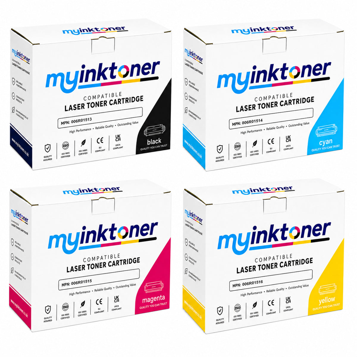 Compatible Xerox 6R0151 CMYK 4 Colour Toner Cartridge Multipack (006R01513/ 006R01514/ 006R01515/ 006R01516)