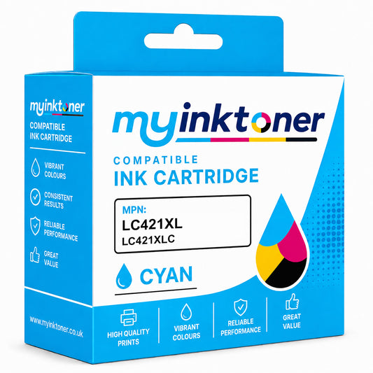 Compatible Brother LC421XL High Capacity Cyan Ink Cartridge (LC421XLC)
