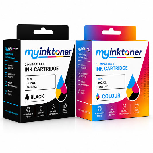 Compatible HP 302XL High Capacity Black & Tri-Colour Ink Cartridge Multipack (F6U68AE / F6U67AE)