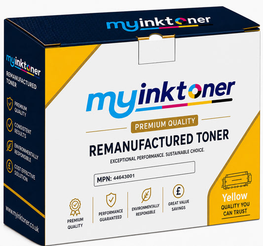 Remanufactured OKI 44643001 Yellow Toner Cartridge
